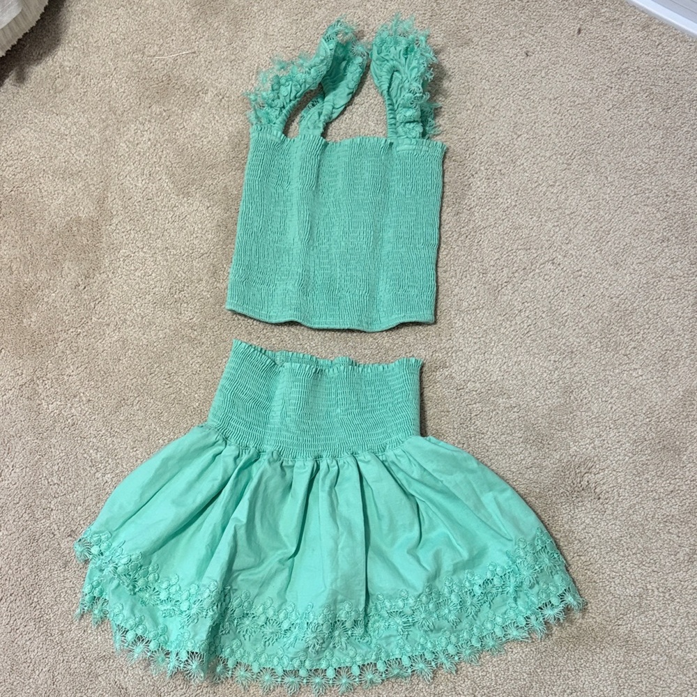 Peixoto Girls Matching Mint Set- Size Small